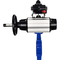 Затвор дисковый поворотный WBV1631E-2W-Fb-H Ду125 Ру16 LUG корпус - чугун QT450, диск - нержавеющая сталь 304, уплотнение - EPDM, с пневмоприводом PA-DA-105-1, пневмораспределителем 4M310-08 AC220V и БКВ APL-410N EX