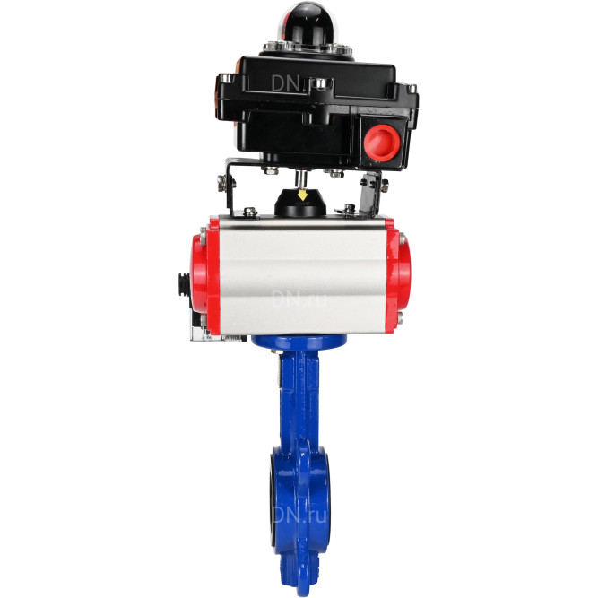 Затвор дисковый поворотный WBV1432N-2W-Fb-H Ду300 Ру16, корпус - чугун GGG50, диск - нержавеющая сталь 316L, уплотнение - NBR, с пневмоприводом PA-SA-210 с возвратными пружинами, пневмораспределителем 4M310-08 AC220V, БКВ APL-410N EX в Уфе