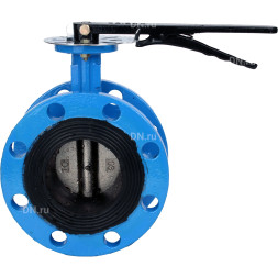 Затвор дисковый поворотный WBV1331E-2W-F-H Ду200 Ру16 фланцевый, корпус - чугун GGG40, диск - нержавеющая сталь 304, уплотнение - EPDM, с рукояткой, с ISO-фланцем F10, квадрат штока 17х17
