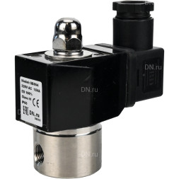 Клапан электромагнитный VS331-VT-NC-220VAC 1/4″ Ду8 Ру10, соленоидный двухходовой, корпус - нержавеющая сталь 304, уплотнение - Viton, резьбовой, нормально-закрытый, прямого действия, катушка - 220В