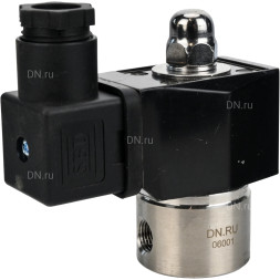 Клапан электромагнитный VS331-VT-NC-220VAC 1/4″ Ду8 Ру10, соленоидный двухходовой, корпус - нержавеющая сталь 304, уплотнение - Viton, резьбовой, нормально-закрытый, прямого действия, катушка - 220В