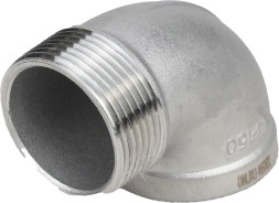 Отвод (уголок) ВР-НР-316 2 1/2″ Ду65 Ру16 угол 90°, корпус - нержавеющая сталь 316, присоединение - внутренняя / наружная резьба