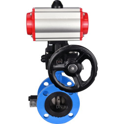Затвор дисковый поворотный WBV1313E-2W-F-H Ду50 Ру16 фланцевый, корпус - чугун GGG40, диск - чугун GGG40, EPDM, с пневмоприводом PA-DA-105, пневмораспределителем 4V320-10 AC220V и ручным дублером MON1-250-T26-ISO