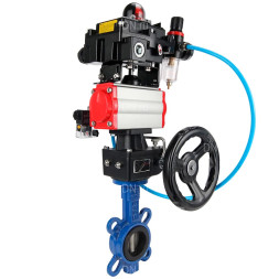 Затвор дисковый поворотный WBV1413E-2W-Fb-H Ду50 Ру16, корпус - чугун GGG50, диск - чугун GGG40, EPDM, с пневмоприводом PA-DA-065, пневмораспределителем 4M310-08 AC220V, БКВ APL-410N EX, ручным дублером MON1-250-T26-ISO, БПВ AFC2000