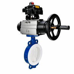 Затвор дисковый поворотный WBV3434Pf-2W-Fb-R Ду150 Ру16, корпус - углеродистая сталь WCB, диск - углеродистая сталь WCB, футерованный PTFE, уплотнение - PTFE, с пневмоприводом PA-DA-105-1 и БКВ APL-410N EX