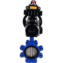 Затвор дисковый поворотный WBV1631N-2W-Fb-H Ду125 Ру16 LUG корпус - чугун QT450, диск - нержавеющая сталь 304, уплотнение - NBR, с пневмоприводом PA-DA-105-1, пневмораспределителем 4M310-08 AC220V и БКВ APL-410N EX