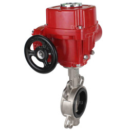 Затвор дисковый поворотный WBV3232E-2W-Fb-H Ду100 Ру16, корпус - нержавеющая сталь 316L, диск - нержавеющая сталь 316L, уплотнение - EPDM, с электроприводом QT-EX-010M-O2-380VAC-У1 380В