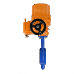 Затвор дисковый поворотный WBV1432N-2W-Fb-H Ду150 Ру16, корпус - чугун GGG50, диск - нержавеющая сталь 316L, уплотнение - NBR, с электроприводом QT-EX-015EM-O2-220VAC-У1