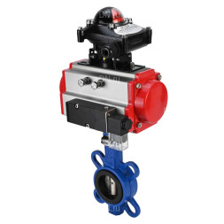 Затвор дисковый поворотный WBV1413E-2W-Fb-H Ду150 Ру16, корпус - чугун GGG50, диск - чугун GGG40, уплотнение - EPDM, с пневмоприводом PA-SA-140, пневмораспределителем 4M310-08 220В NAMUR и БКВ APL-210N