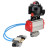 Кран шаровой BV3232P(4pc)-SP-3WL-T-ISO-H 2 1/2″ Ду65 Ру40 стандартнопроходной трехходовой L-тип, нержавеющая сталь SS316, внутренняя резьба, уплотнение - PTFE, с пн.приводом PA-DA-083 пн.распределителем 4V320-10 AC220V БКВ APL-510N-EX в Уфе