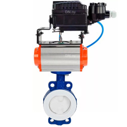 Затвор дисковый поворотный WBV3434Pf-2W-Fb-R Ду200 Ру16 корпус - углеродистая сталь WCB, диск - углеродистая сталь WCB, футерованный PTFE, уплотнение - PTFE, с пневмоприводом PA-SA-160 и позиционером YT-1000RSN без обратной связи