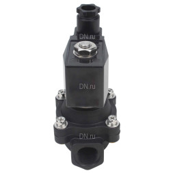 Клапан электромагнитный VS541-NT-NC-24VDC 1 1/2″ Ду40 Ру5, соленоидный двухходовой, резьбовой, корпус - полиамид PA66, уплотнение - NBR, нормально-закрытый, прямого действия, катушка - 24В DC