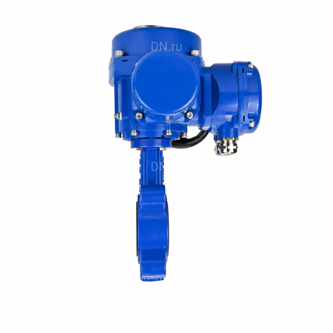 Затвор дисковый поворотный WBV1631E-2W-Fb-H Ду100 Ру16 LUG межфланцевый, корпус - чугун QT450, диск - нержавеющая сталь AISI 304, уплотнение - EPDM, с электроприводом QT-N-010M-O2-220VAC-У1 с моментной муфтой и штурвалом в Уфе